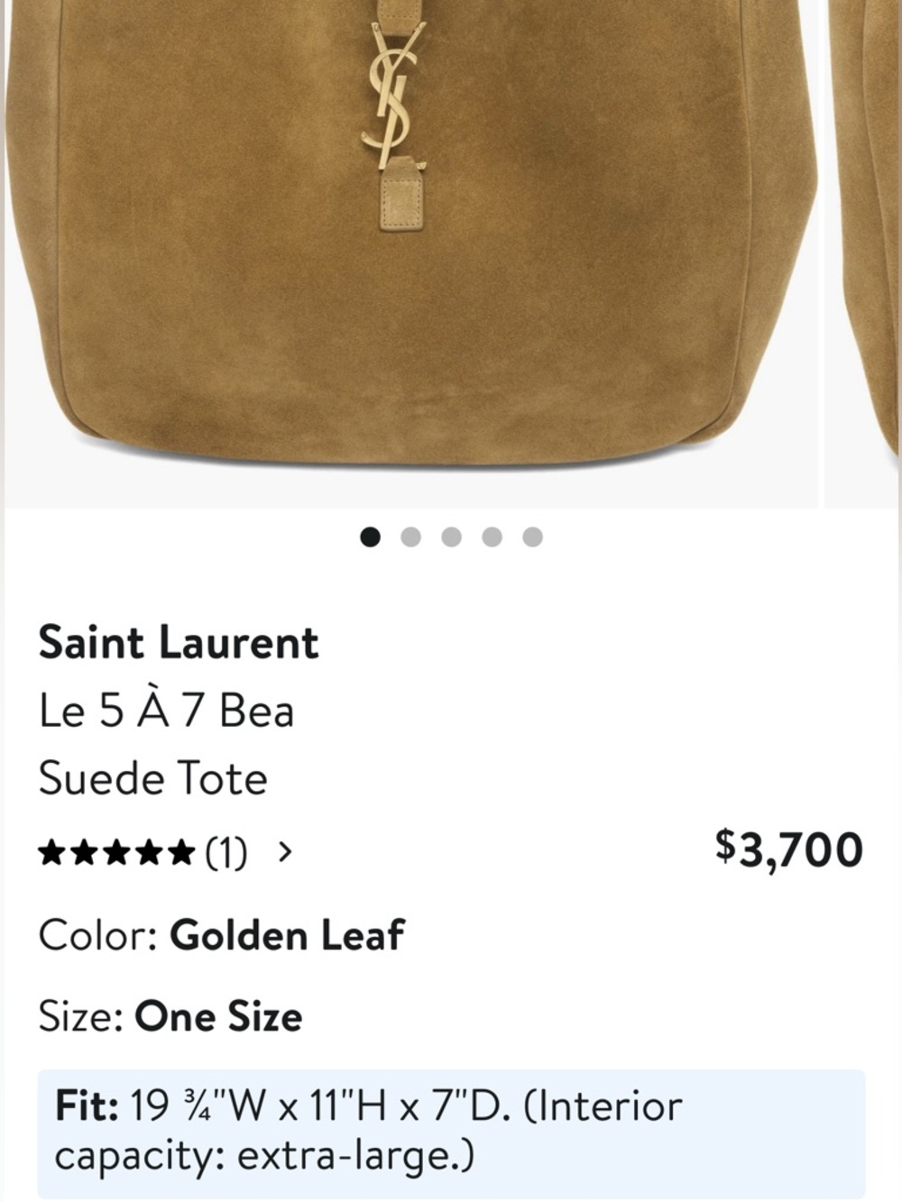 Saint Laurent Le 5 a 7 suede tote authentic
Brand new. Perfect condition. - Picture 2 of 7